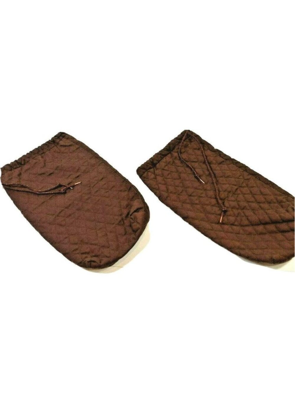 Quilted Brown Travel Shoe Bags With Drawstring Closure 15" Long Durable & Stylis